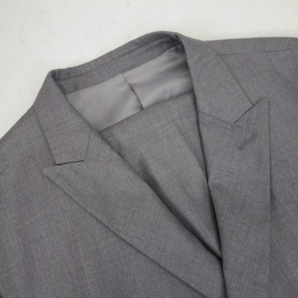 Alain Dupetit Mens 2 Piece Suit Gray Double Breasted 46R Jacket Pants 42x28